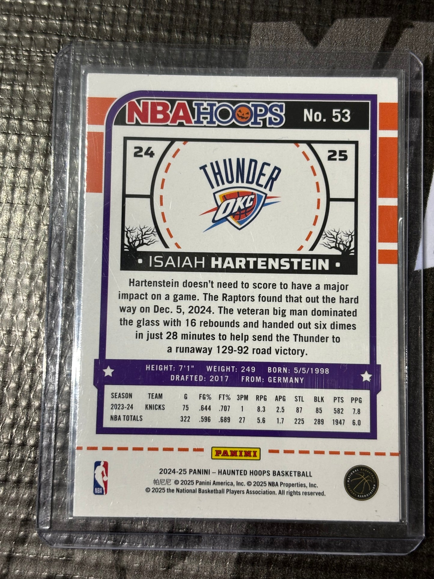 Isaiah Hartenstein – 2024-25 NBA Hoops Haunted Hoops (Halloween Parallel)