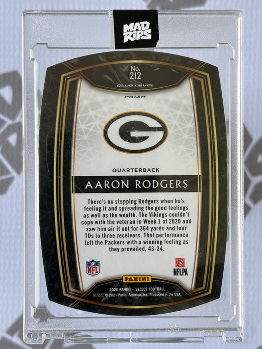 AARON RODGERS – 2020 PANINI SELECT CLUB LEVEL GREEN PRIZM