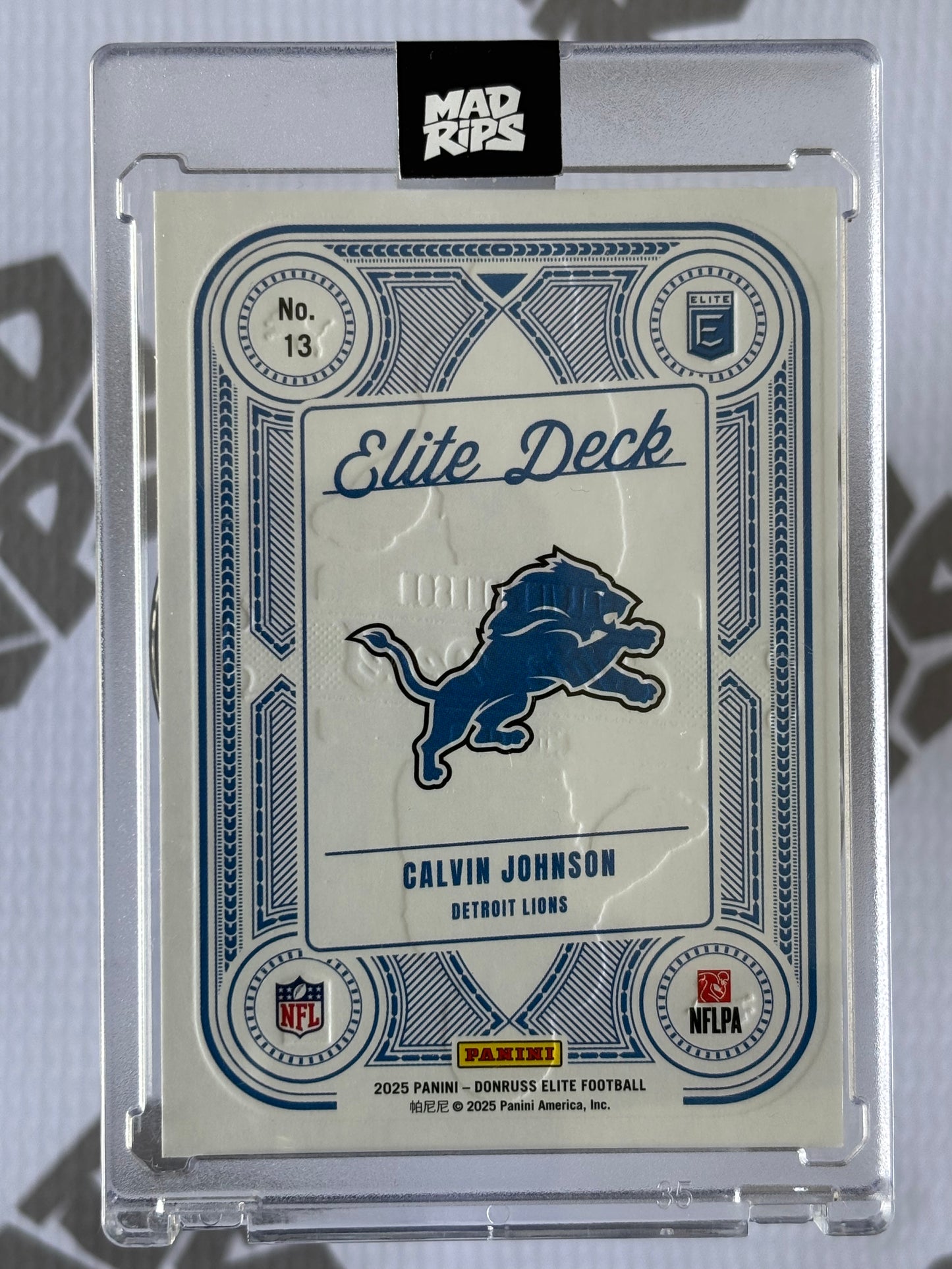 Calvin Johnson Elite Deck Insert 2025 Donruss Elite