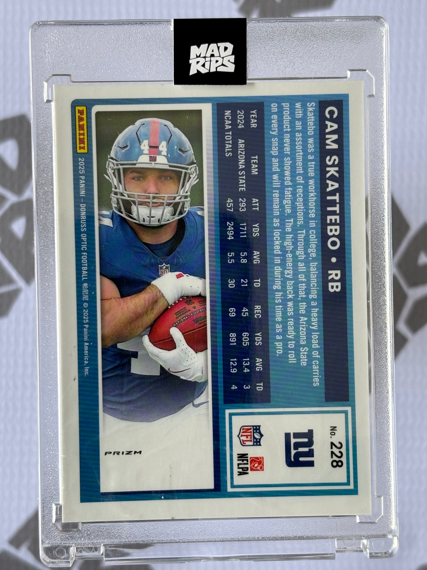Cam Skattebo Rated Rookie Purple Shock – Donruss Optic NFL