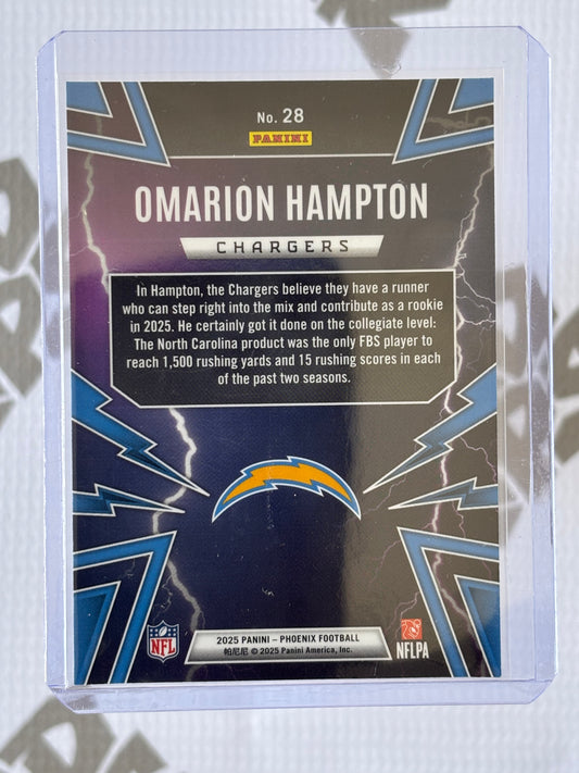 Omarion Hampton Rookie Card 2025 Panini Phoenix Football – Los Angeles Chargers