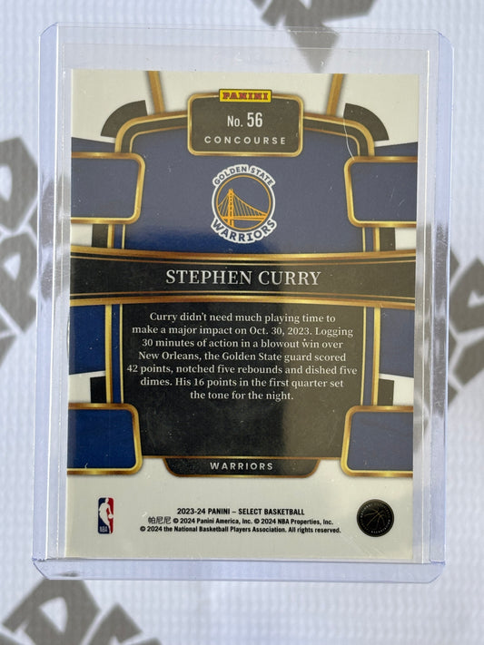 Stephen Curry /299 – 2023-24 Panini Select Blue Prizm Concourse (#56)