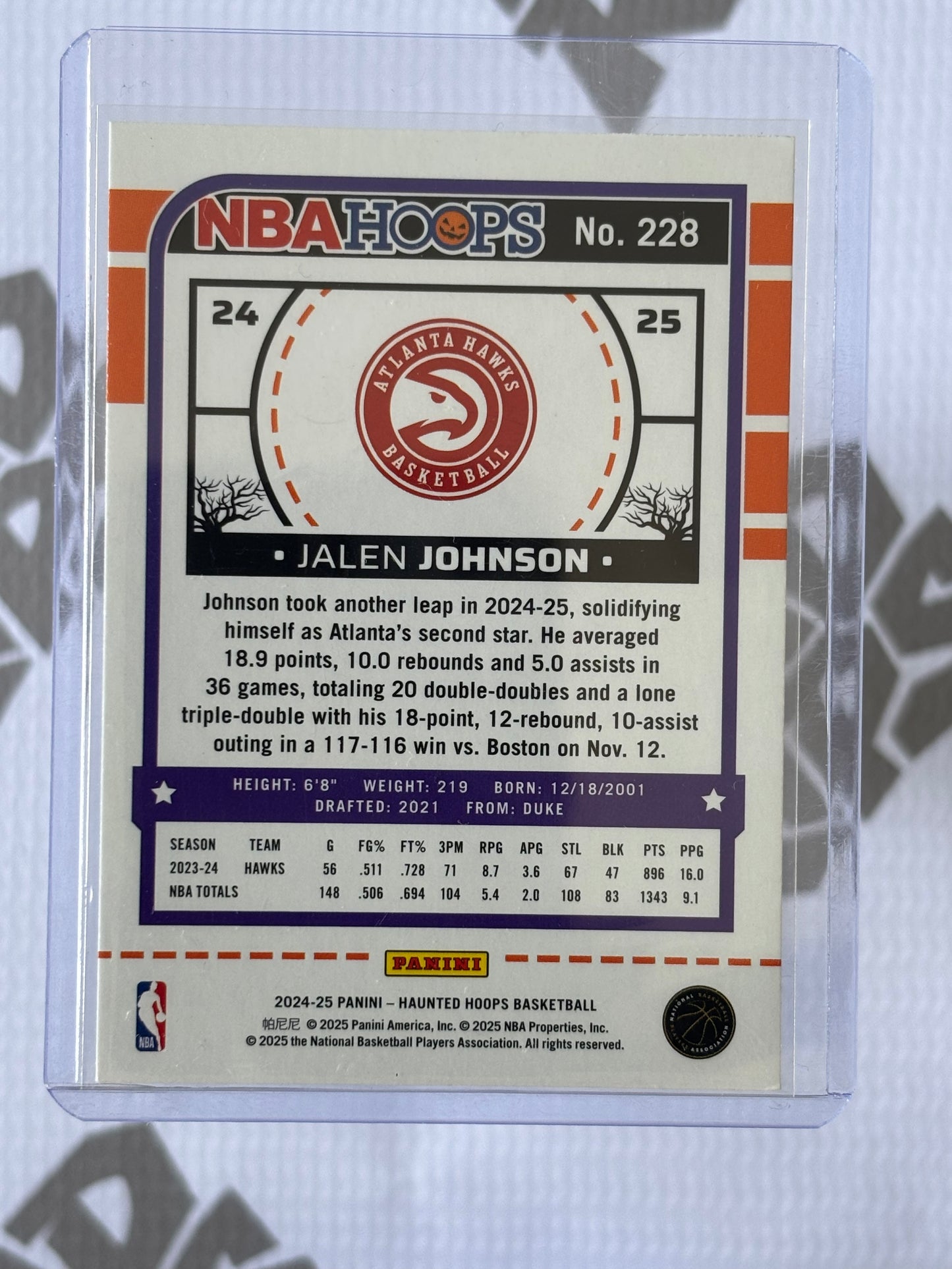 Jalen Johnson Slime Parallel – 2024-25 Panini Haunted Hoops (Atlanta Hawks)