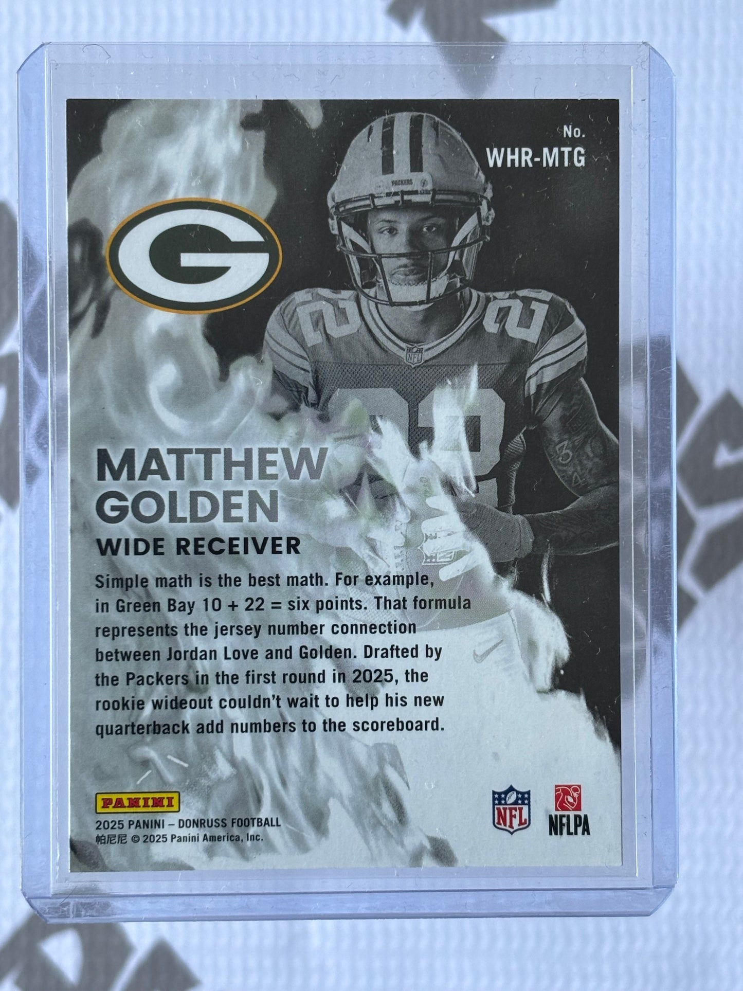 Matthew Golden Rookie RC – 2025 Donruss White Hot | Green Bay Packers