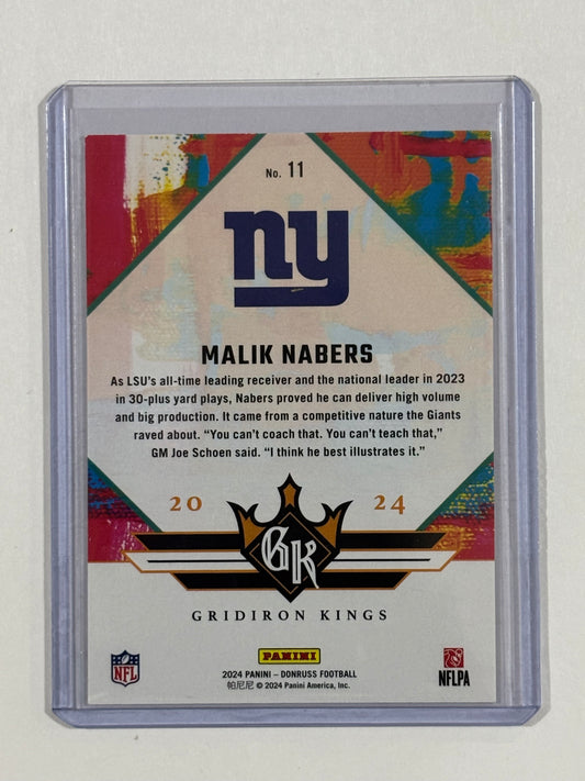 2024 Donruss #11 Malik Nabers Rookie Gridiron Kings
