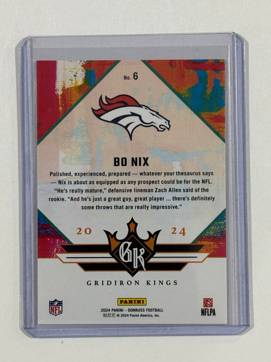 2024 Donruss #6 Bo Nix Rookie Gridiron Kings