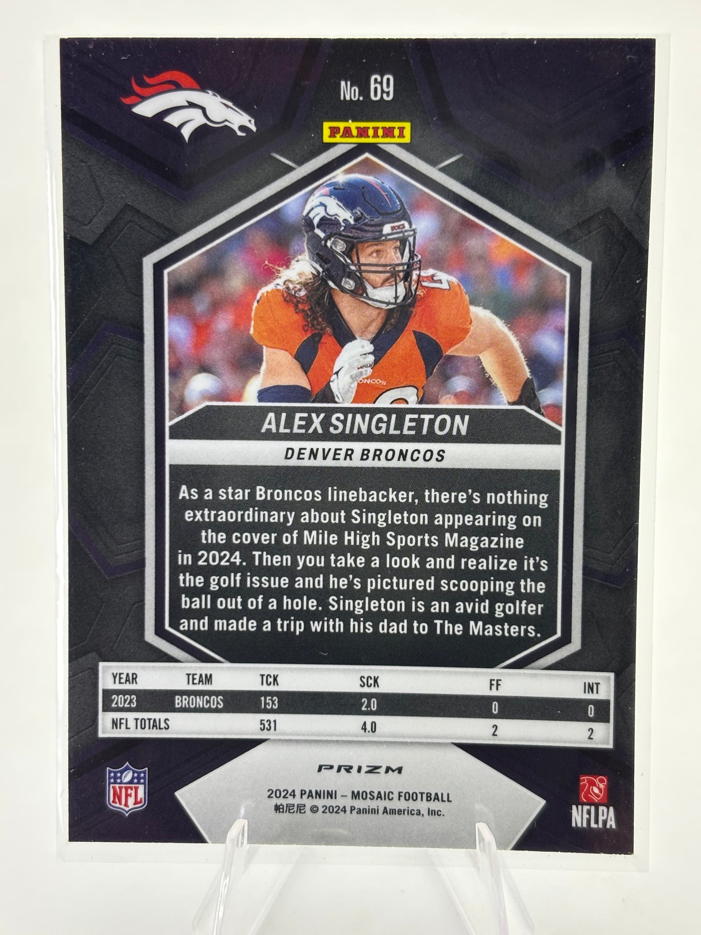 2024 Panini Mosaic #69 Alex Singleton Mosaic Reactive Blue