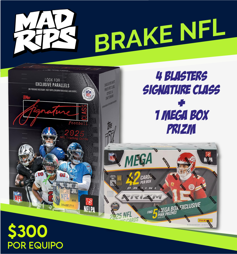 Break NFL Mixer - 4 Topps Signature Class Blaster Box +  1Panini Prizm Mega Box | 32 Spots