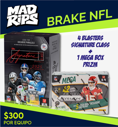 Break NFL Mixer - 4 Topps Signature Class Blaster Box +  1Panini Prizm Mega Box | 32 Spots