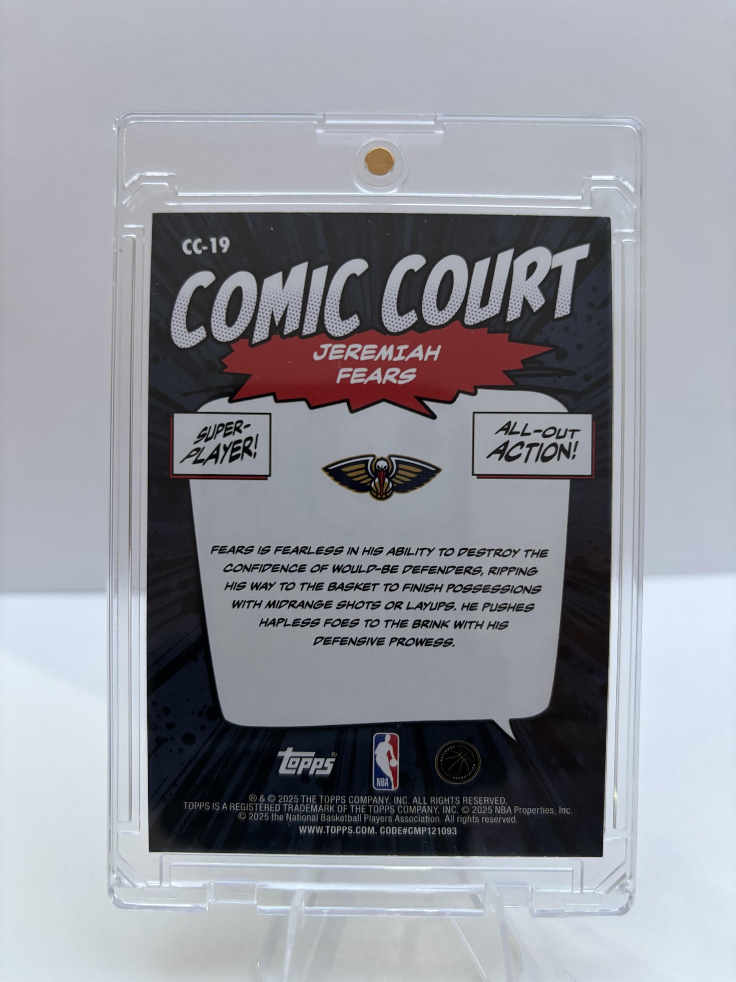 2025-26 Topps #CC-19 Jeremiah Fears Comic Court