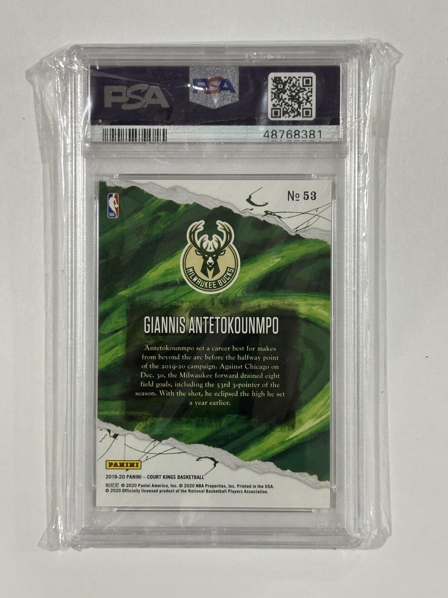 2019 Panini Court Kings #53 G.Antetokounmpo PSA 9