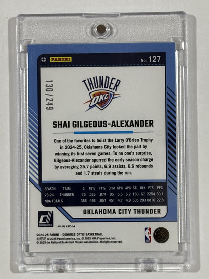 2024-25 Donruss Optic #127 Shai Gilgeous-Alexander Hyper Green #/249
