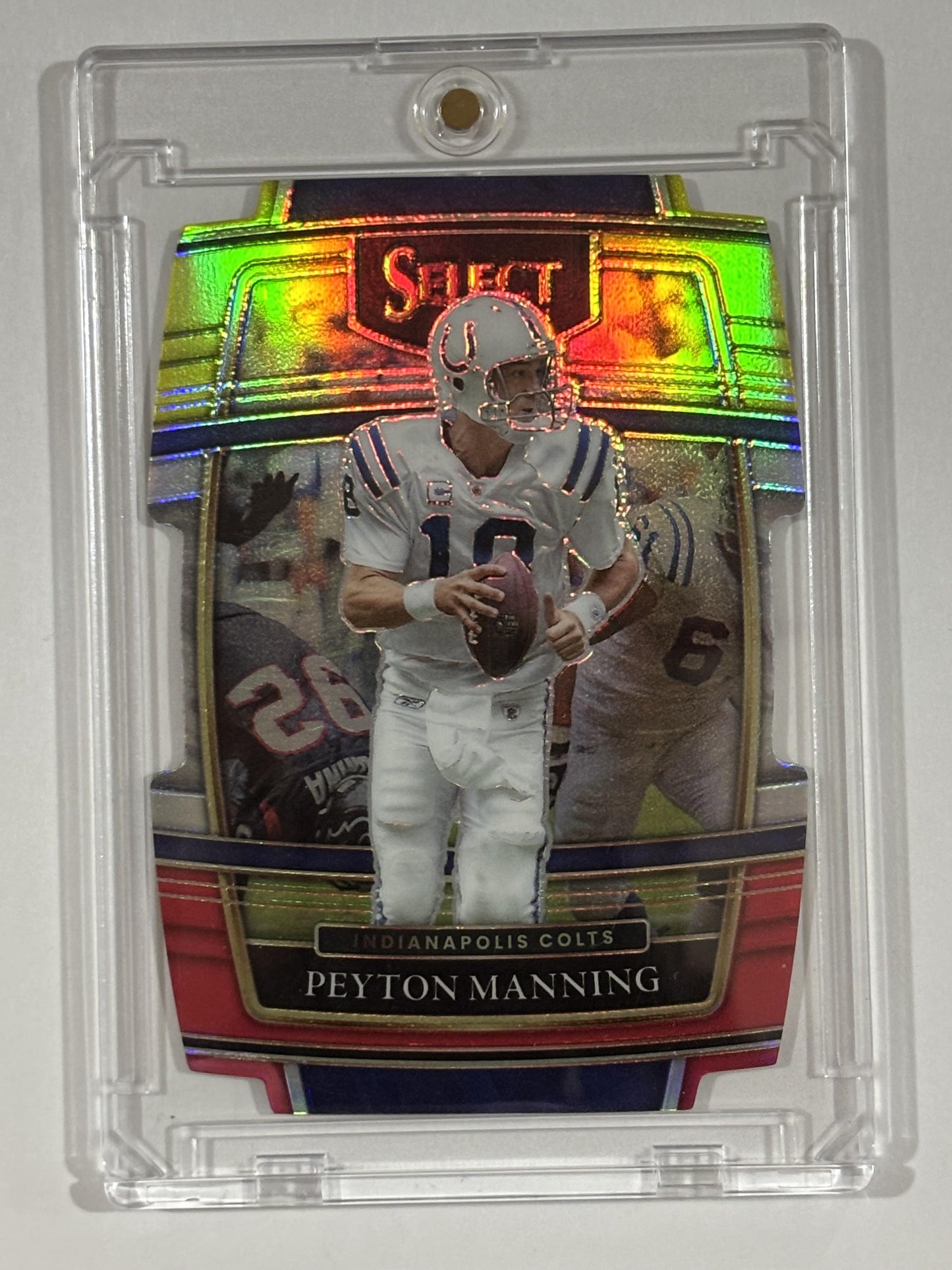 2021 Panini Select #35 Peyton Manning Red and Blue Prizm Die Cut