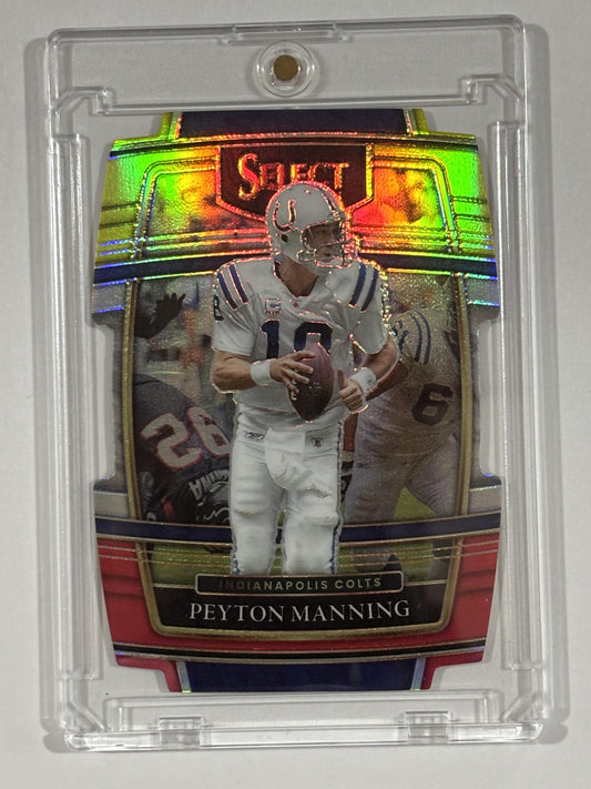 2021 Panini Select #35 Peyton Manning Red and Blue Prizm Die Cut