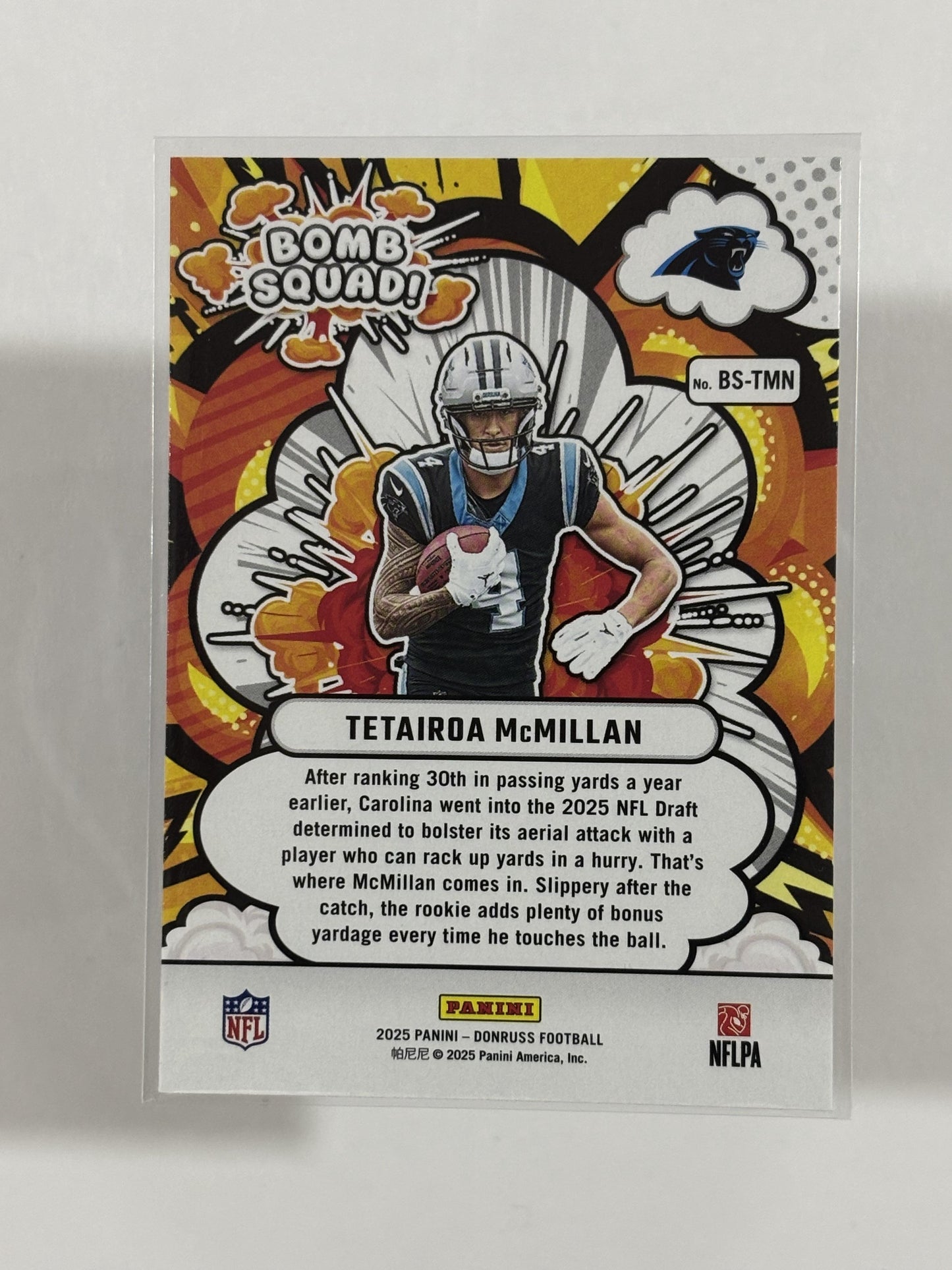 2025 Donruss #BS-TMN Tetairoa McMillan Bomb Squad