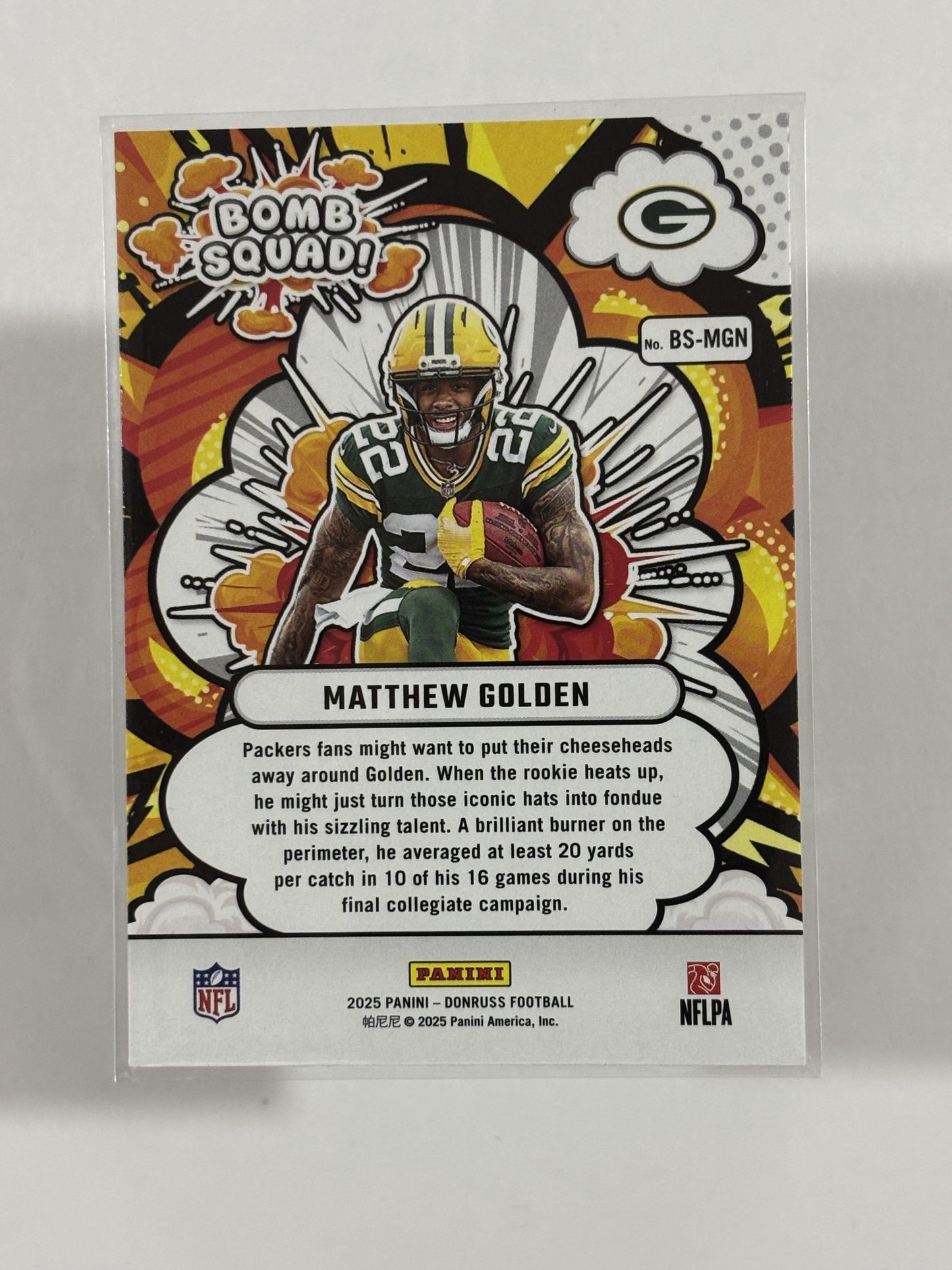 2025 Donruss #BS-MGN Matthew Golden Bomb Squad