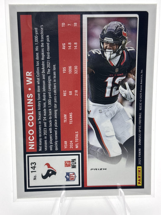 Nico Collins – 2025 Donruss Optic #143 Orange /299 | Houston Texans