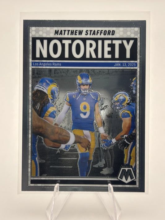 2025 Panini Mosaic #7 Matthew Stafford Notoriety