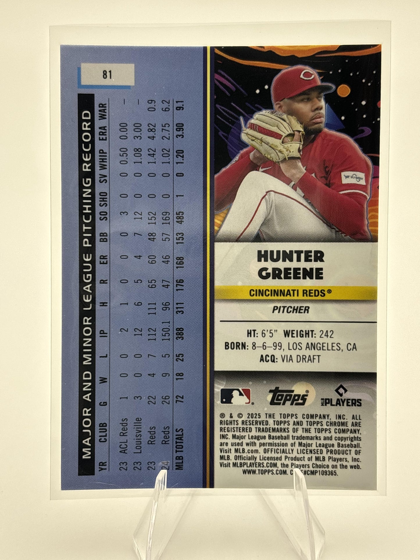 2025 Topps Chrome Cosmic #81 Hunter Greene