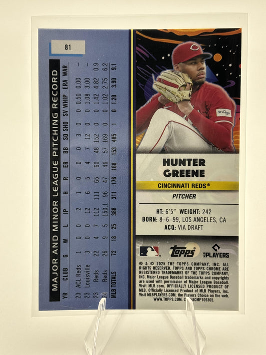2025 Topps Chrome Cosmic #81 Hunter Greene