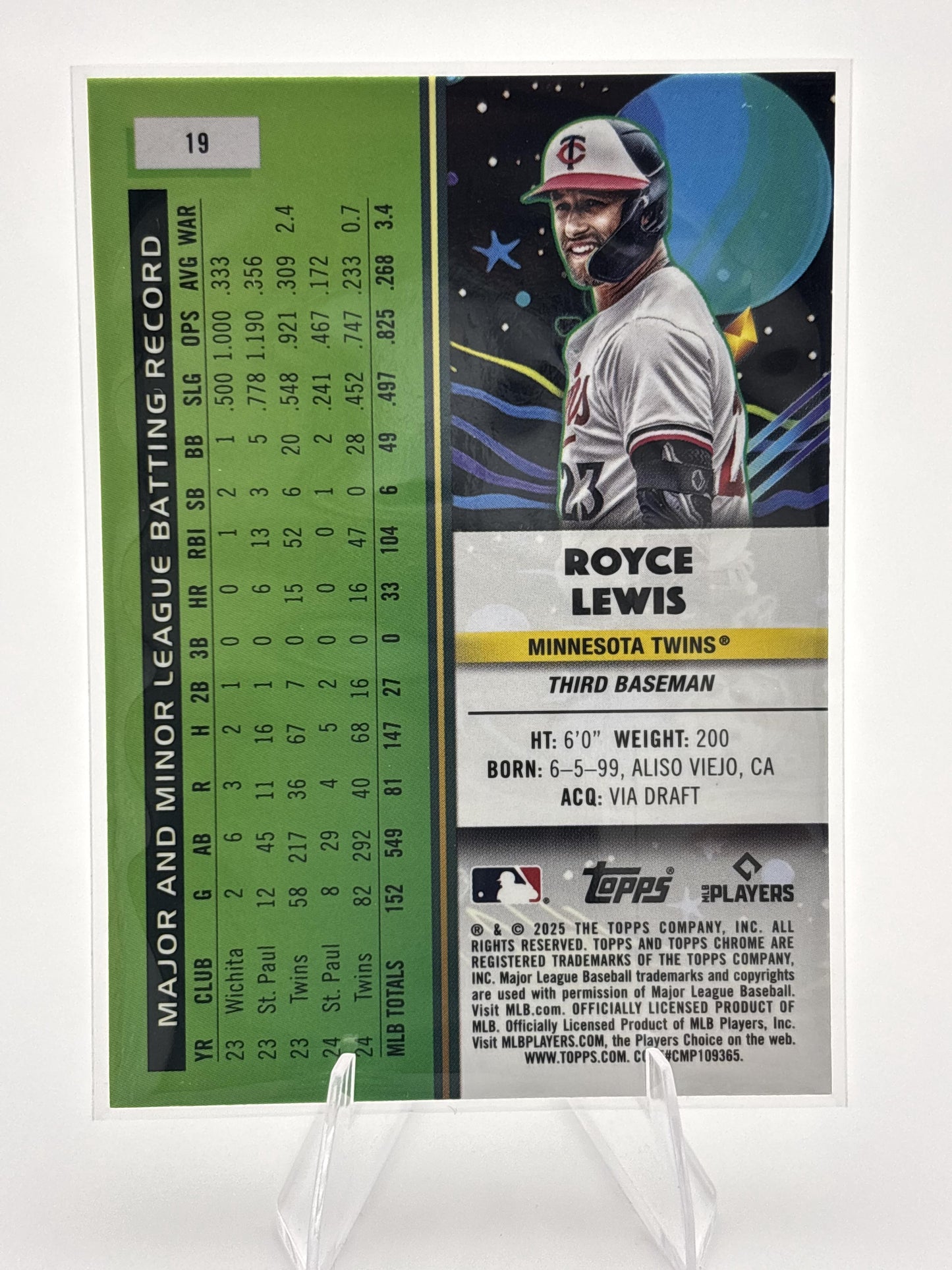 2025 Topps Chrome Cosmic #19 Royce Lewis