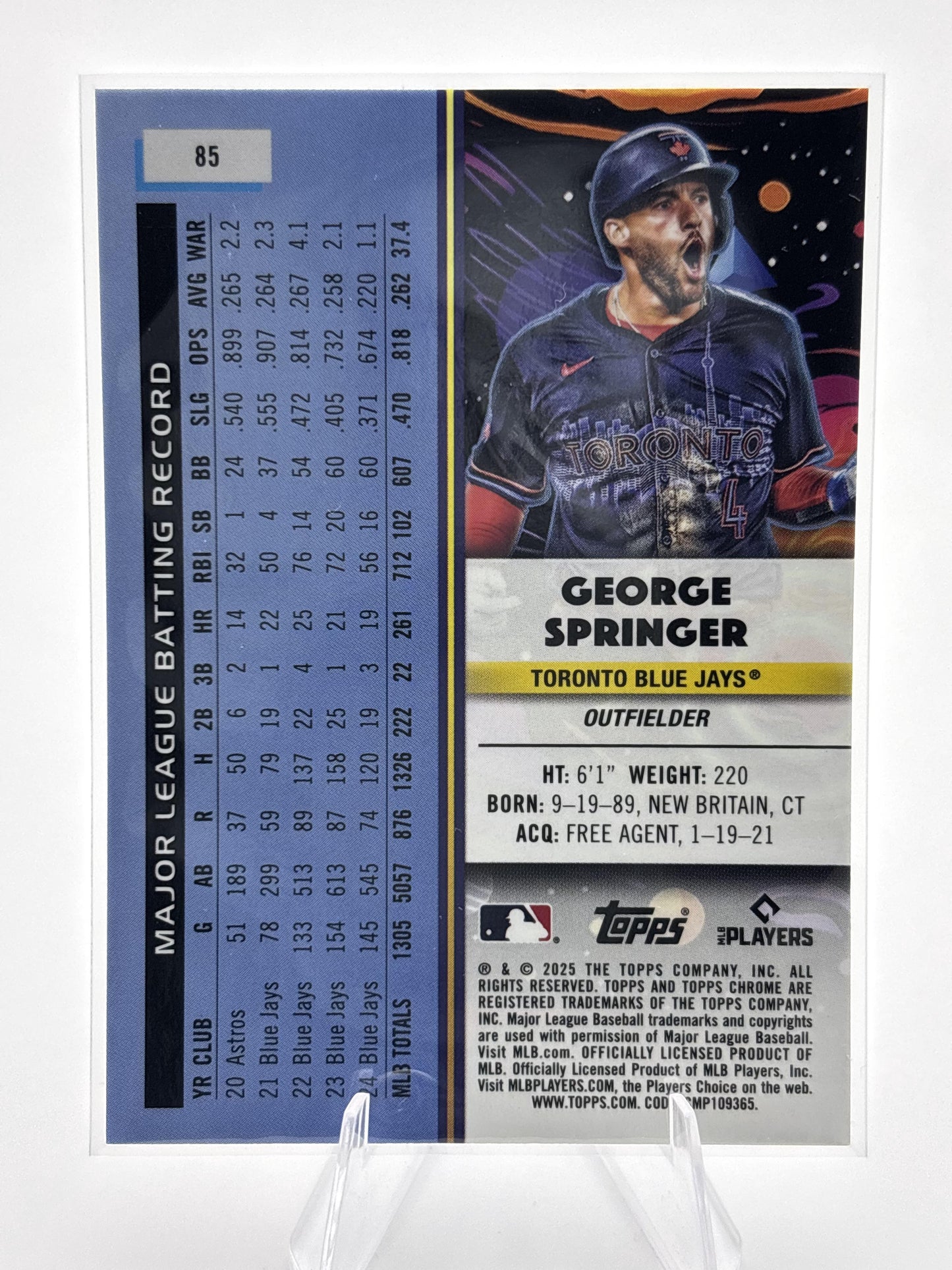 2025 Topps Chrome Cosmic #85 George Springer