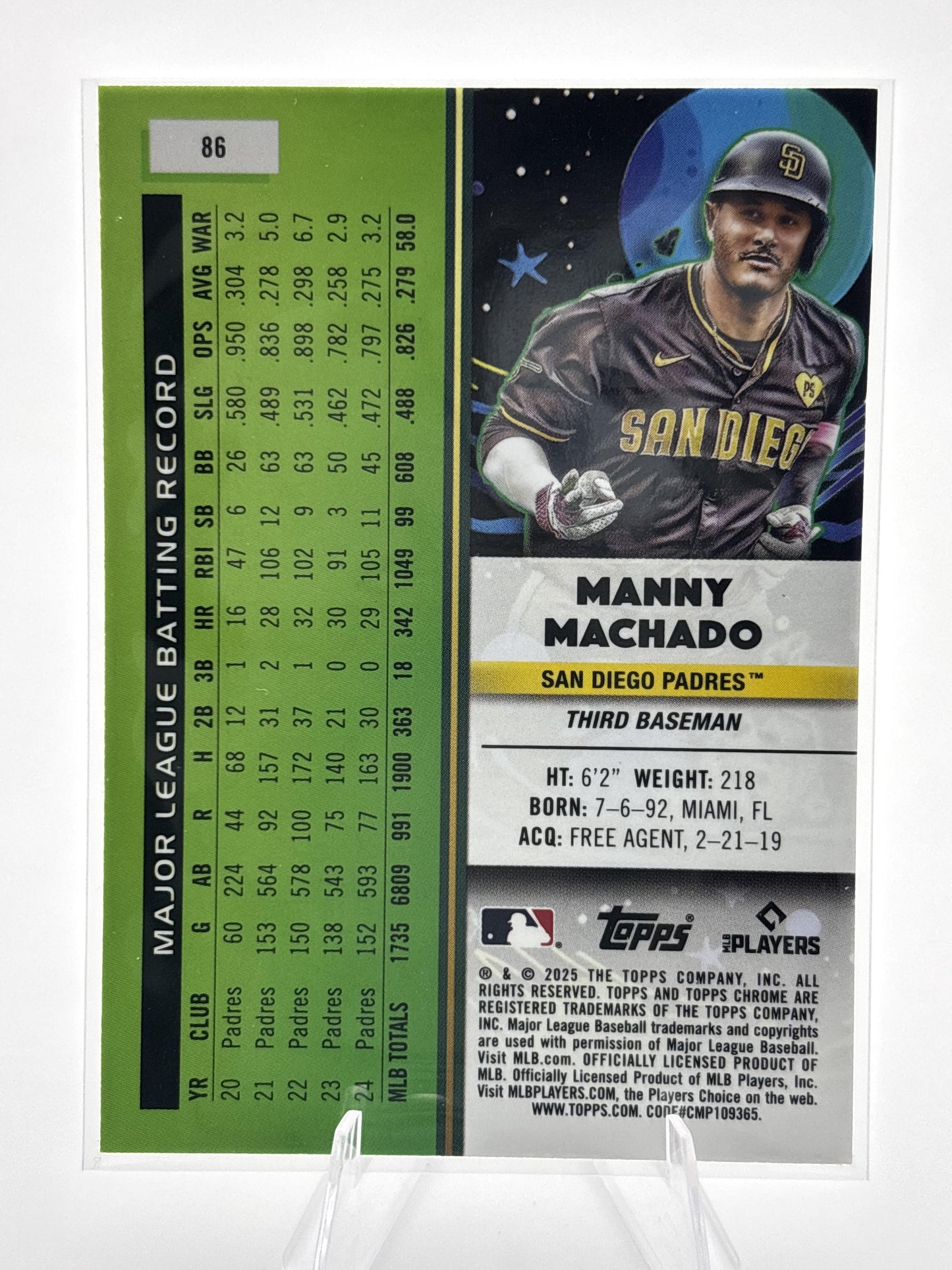 2025 Topps Chrome Cosmic #86 Manny Machado