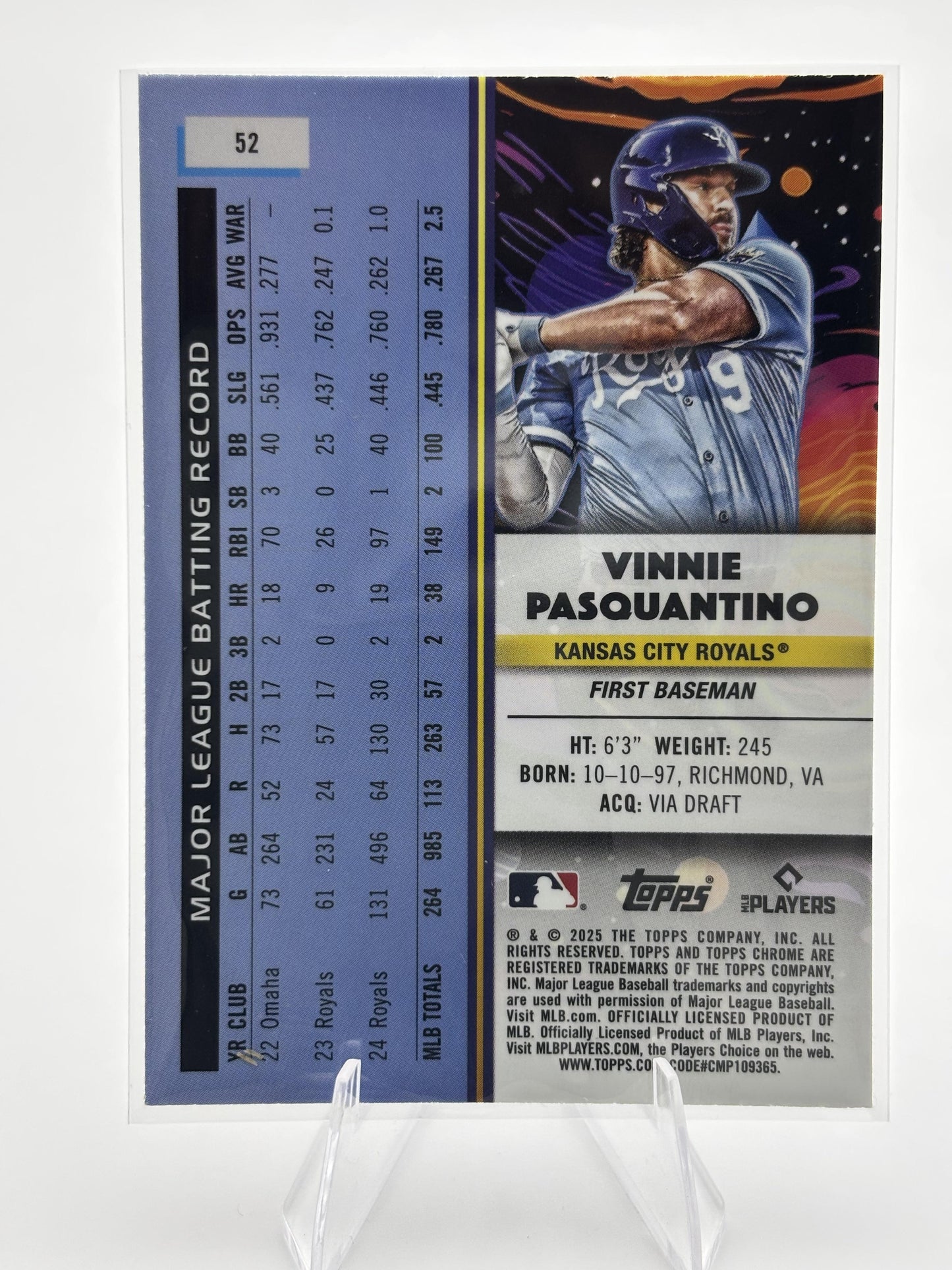 2025 Topps Chrome Cosmic #52 Vinnie Pasquantino