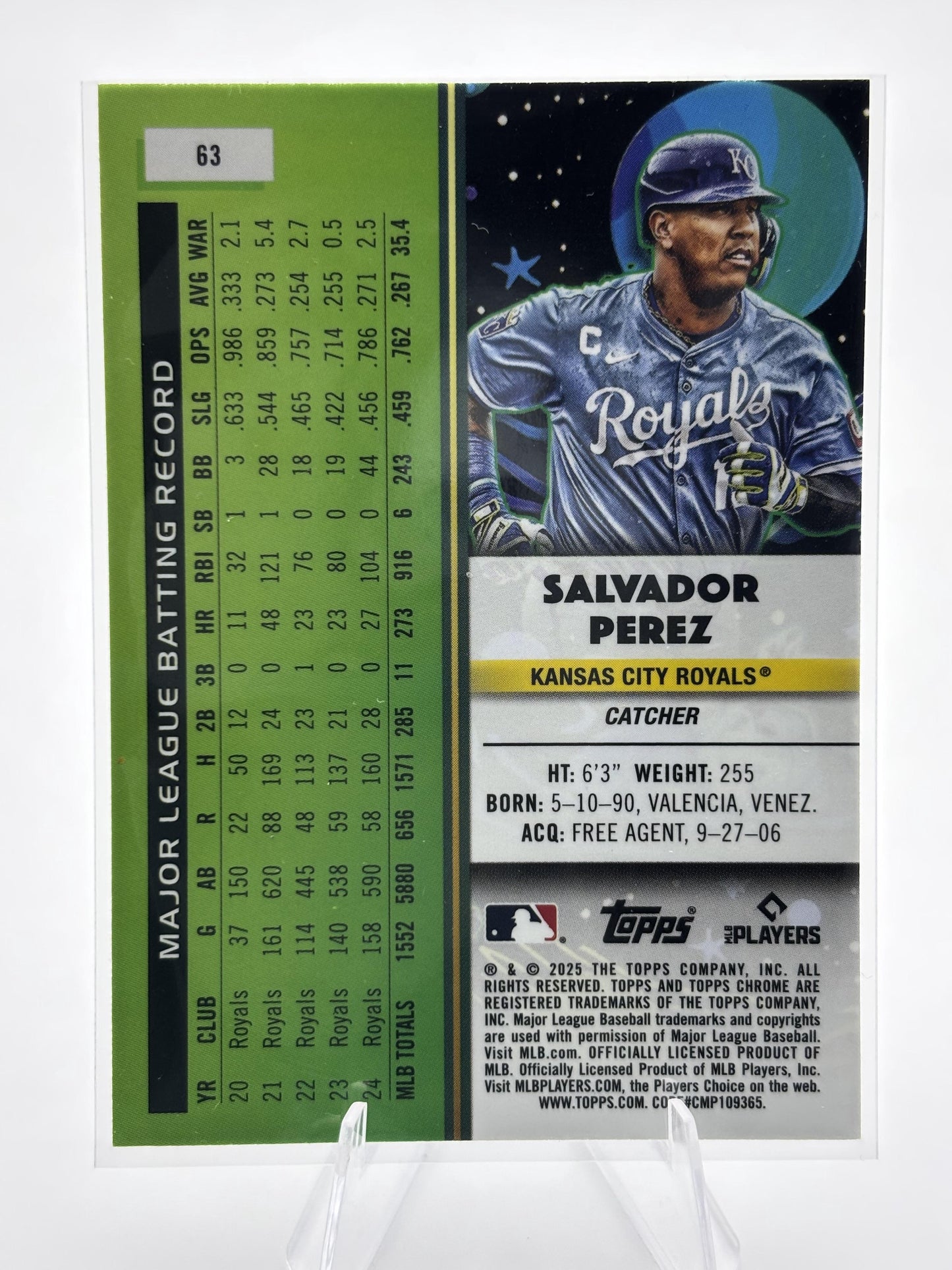 2025 Topps Chrome Cosmic #63 Salvador Perez