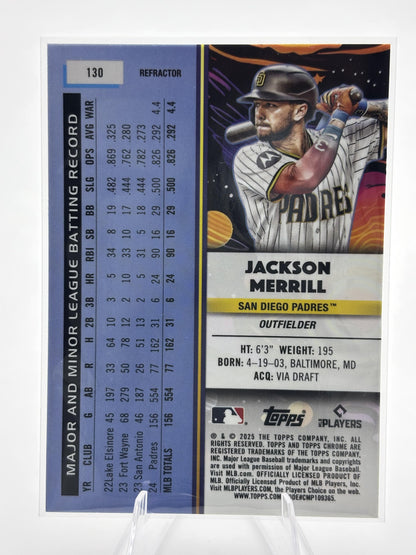 2025 Topps Chrome Cosmic #130 Jackson Merrill Refractor