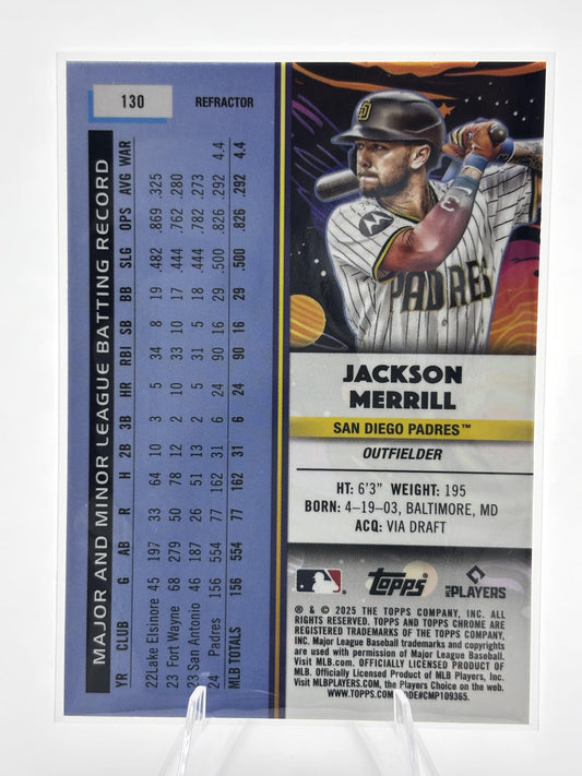 2025 Topps Chrome Cosmic #130 Jackson Merrill Refractor