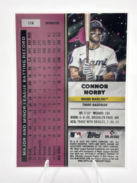 2025 Topps Chrome Cosmic #114 Connor Norby Refractor