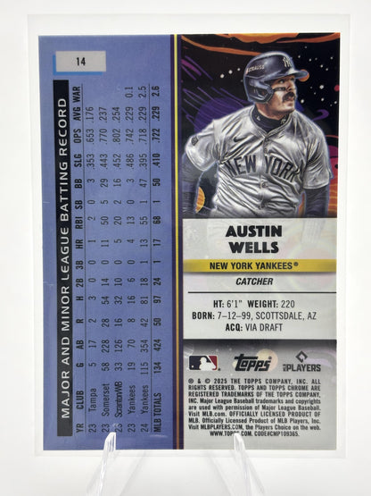2025 Topps Chrome Cosmic #14 Austin Wells White Hole Refractor