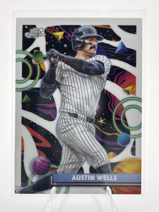2025 Topps Chrome Cosmic #14 Austin Wells White Hole Refractor