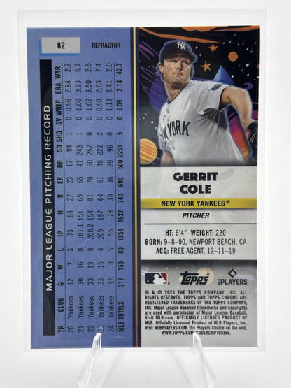 2025 Topps Chrome Cosmic #82 Gerrit Cole Refractor