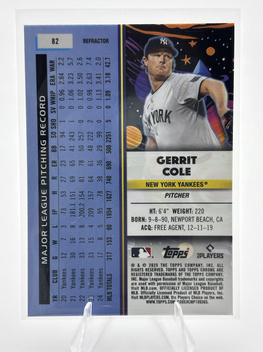 2025 Topps Chrome Cosmic #82 Gerrit Cole Refractor