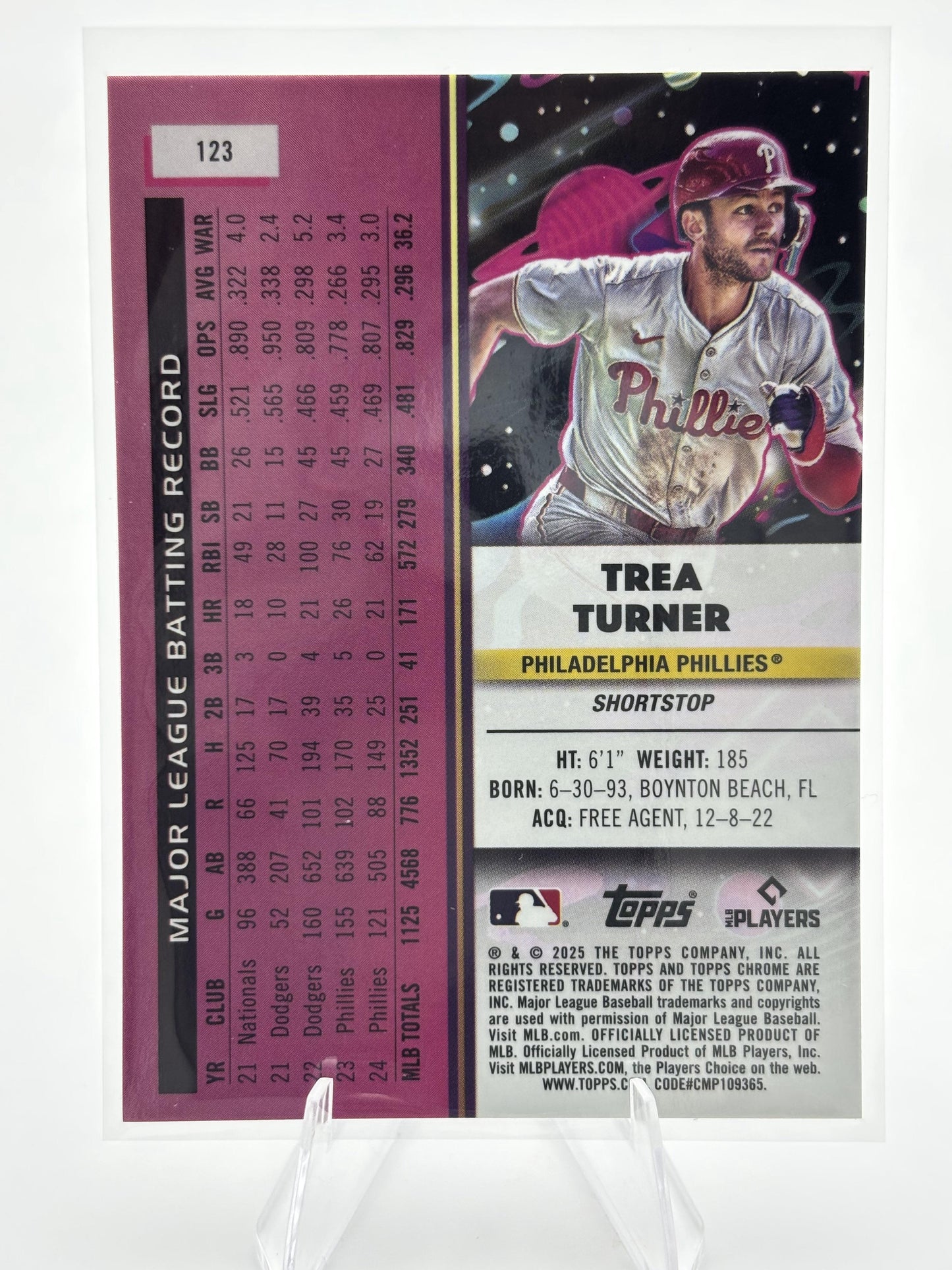 2025 Topps Chrome Cosmic #123 Trea Turner Nucleus Refractor