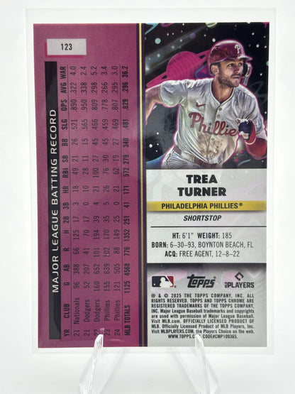 2025 Topps Chrome Cosmic #123 Trea Turner Nucleus Refractor
