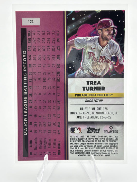 2025 Topps Chrome Cosmic #123 Trea Turner Nucleus Refractor