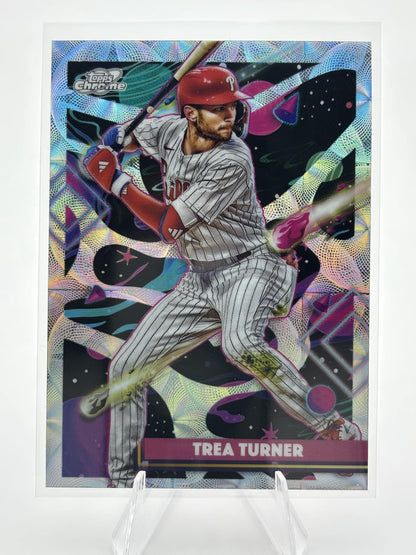 2025 Topps Chrome Cosmic #123 Trea Turner Nucleus Refractor