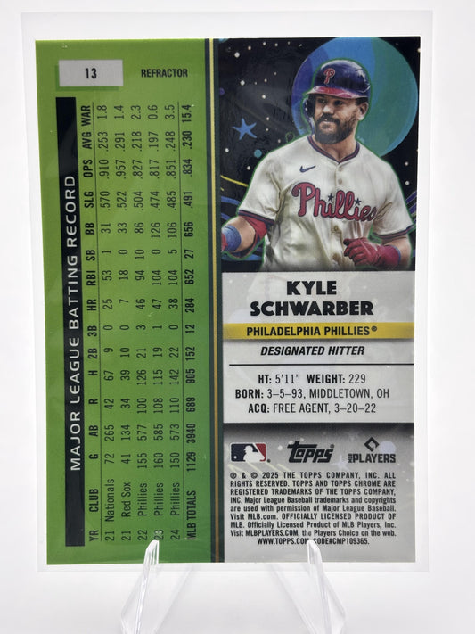 2025 Topps Chrome Cosmic #13 Kyle Schwarber Refractor