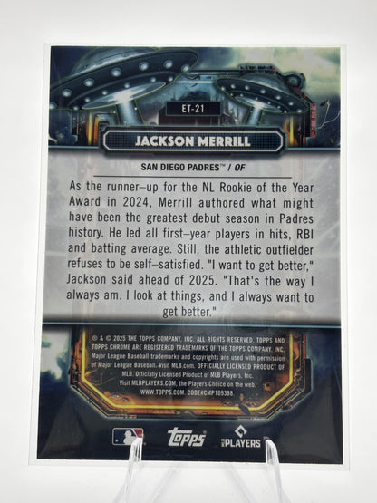 2025 Topps Chrome Cosmic #ET-21 Jackson Merrill Extraterrestrial Talent
