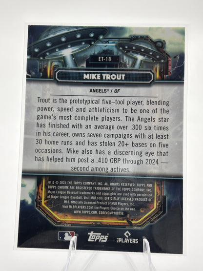 2025 Topps Chrome Cosmic #ET-18 Mike Trout Extraterrestrial Talent