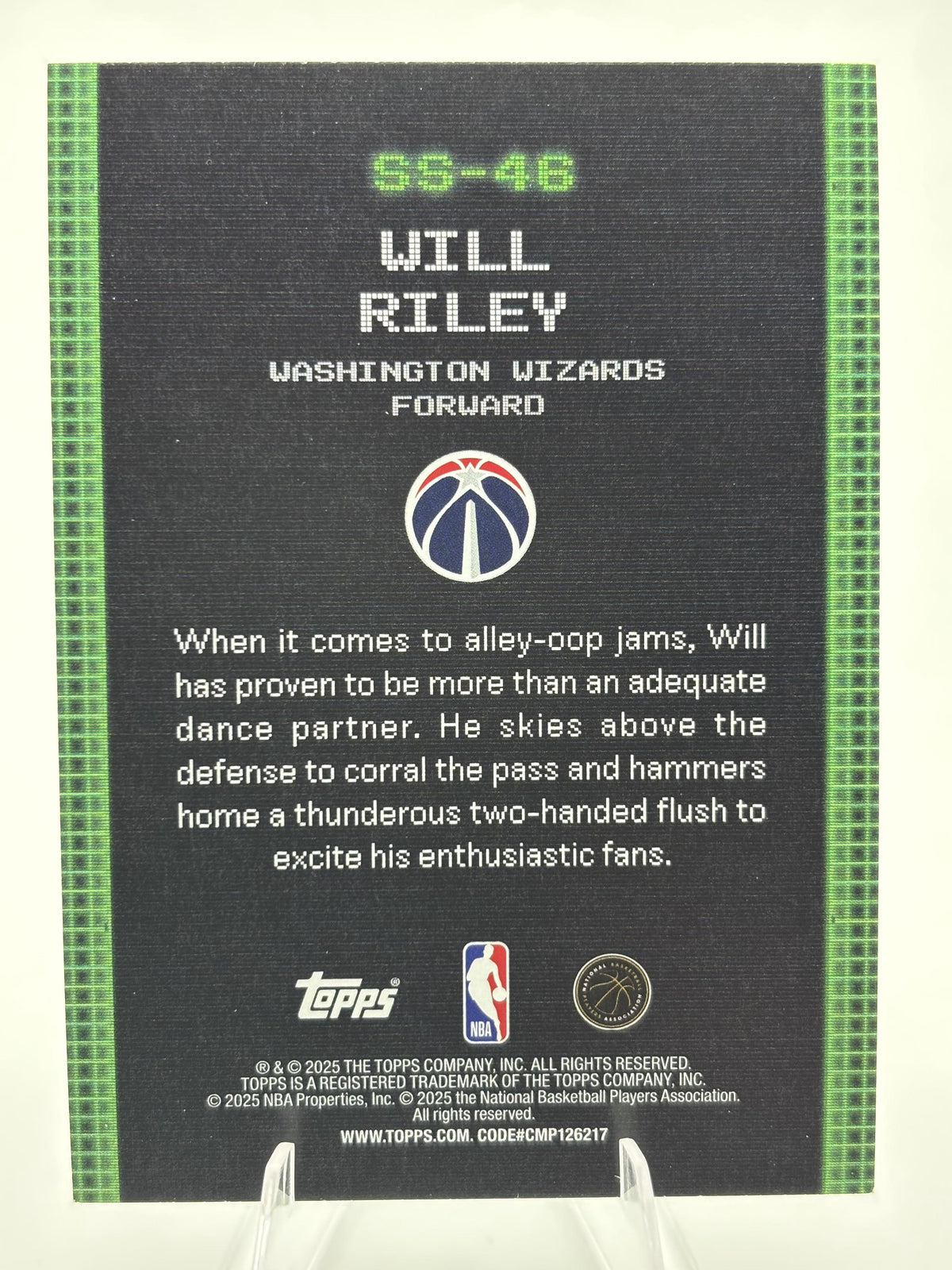 2025-26 Topps #SS-46 Will Riley Scan and Slam