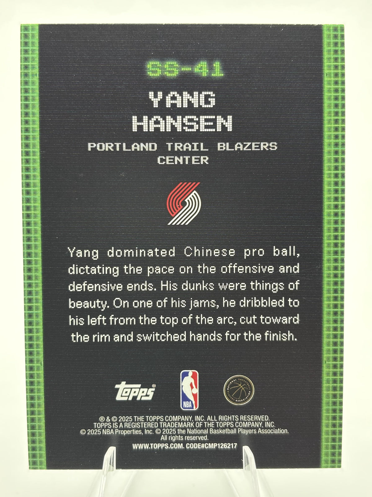 2025-26 Topps #SS-41 Yang Hansen Scan and Slam