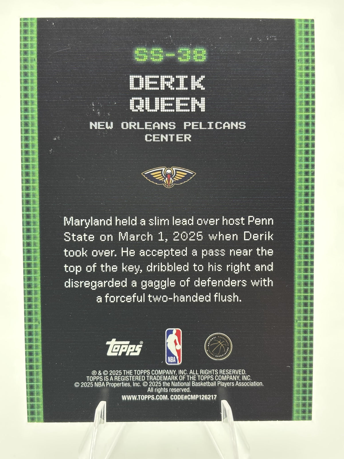 2025-26 Topps #SS-38 Derik Queen Scan and Slam
