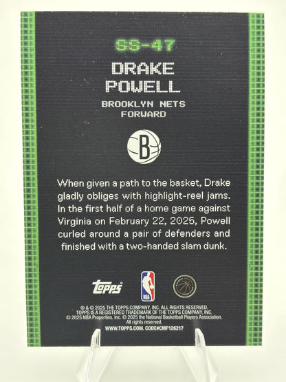 2025-26 Topps #SS-47 Drake Powell Scan and Slam