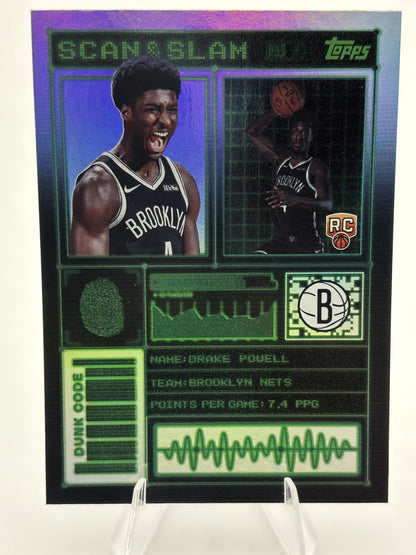 2025-26 Topps #SS-47 Drake Powell Scan and Slam