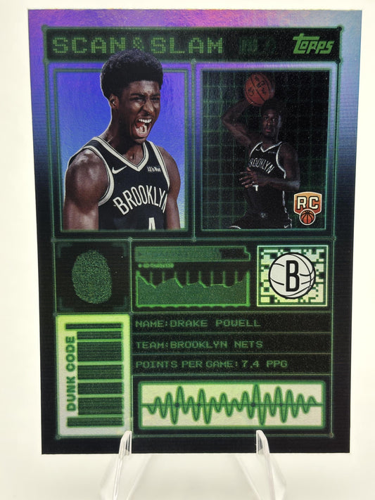 2025-26 Topps #SS-47 Drake Powell Scan and Slam