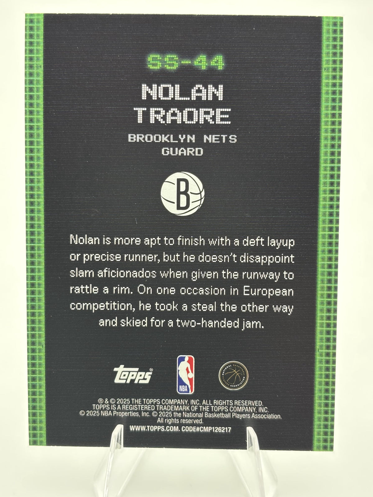 2025-26 Topps #SS-44 Nolan Traore Scan and Slam